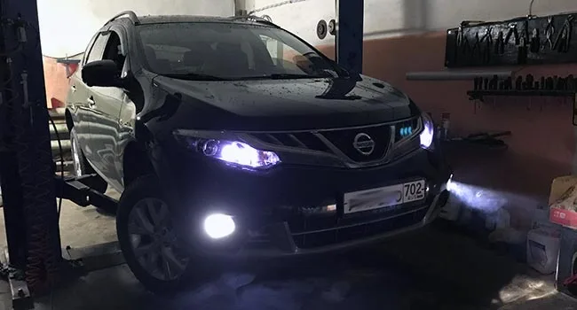 Установка LED ПТФ Nissan Murano в Салавате